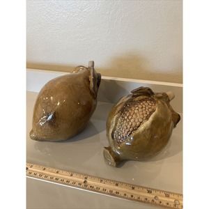 Ceramic Contemporary Glazed Pottery Décor Set Of 2! Lemon And Corn?